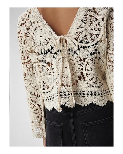 Toppar - Objpetra knit pullover – Sandshell